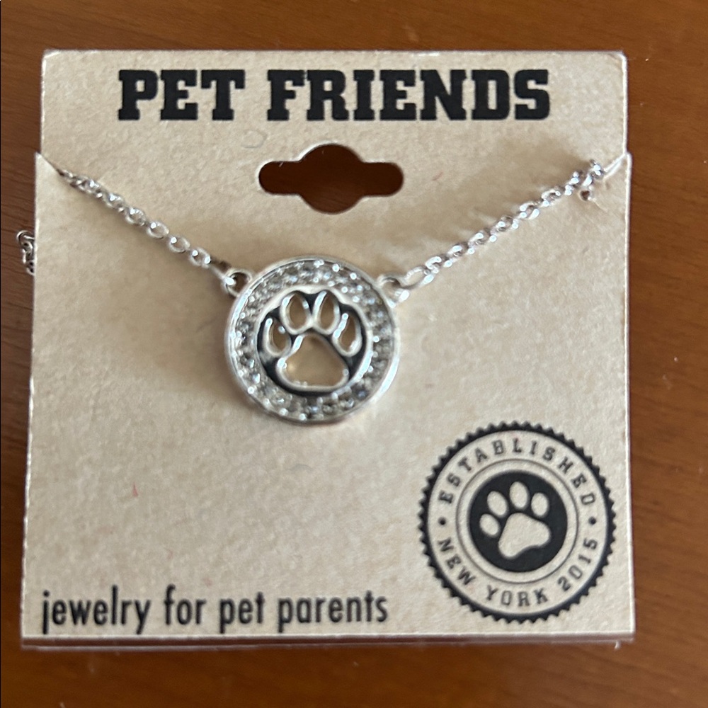 Elegant Silver Paw Print Pendant Necklace